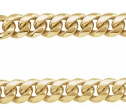 Curb Cable Chain Necklace In 14K Yellow Gold, 5.0mm