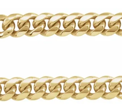 Curb Cable Chain Necklace In 14K Yellow Gold, 5.0mm