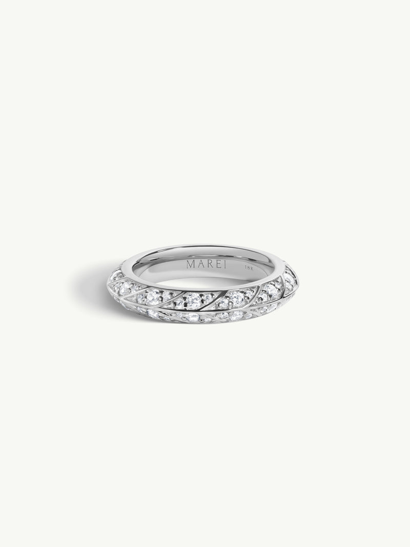 Palmyra Eternity Band With Brilliant White Diamonds In 18K White Gold, 4mm