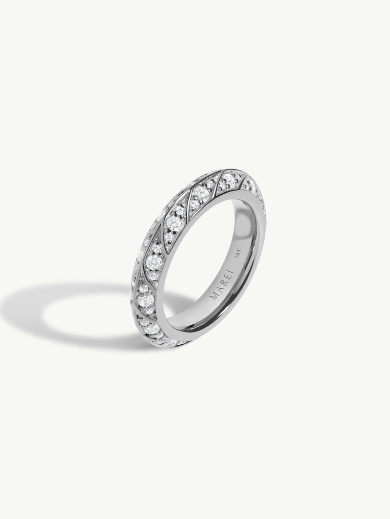 Palmyra Eternity Band With Brilliant White Diamonds In 18K White Gold, 4mm