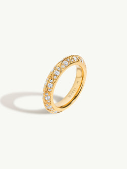 Palmyra Eternity Band With Brilliant White Diamonds In 18K Yellow Gold, 4mm