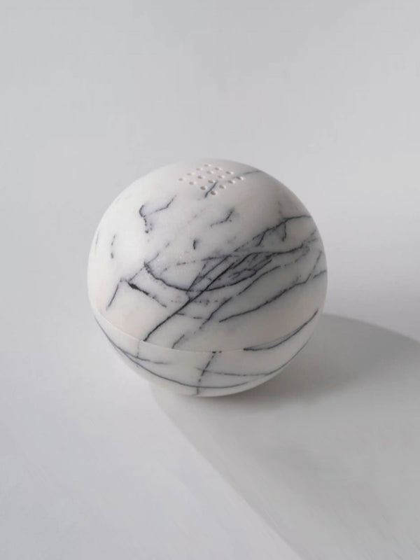 Qubba Round White Marble Incense Burner & Smudge Bowl