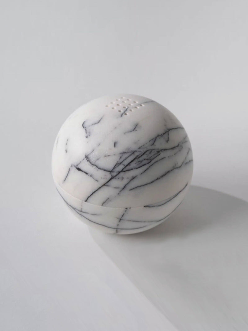 Qubba Round White Marble Incense Burner & Smudge Bowl