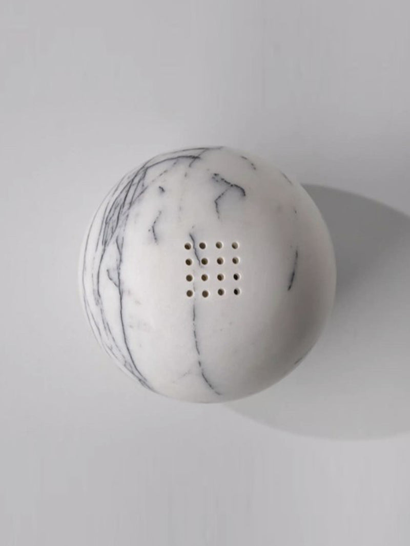 Qubba Round White Marble Incense Burner & Smudge Bowl