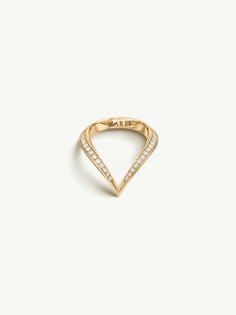 Yasmeen Band with Pavé-Set White Diamonds In 18-Karat Yellow Gold