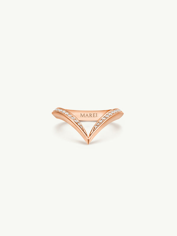 Yasmeen Band with Pavé-Set White Diamonds In 18-Karat Rose Gold