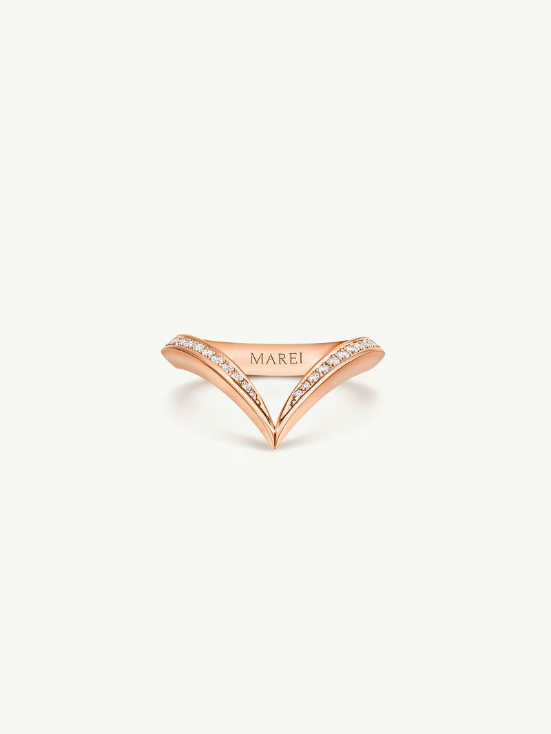 Yasmeen Band with Pavé-Set White Diamonds In 18-Karat Rose Gold