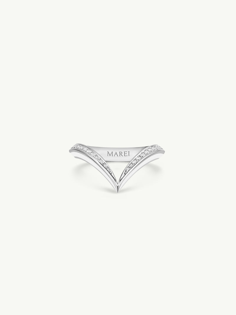 Yasmeen Band with Pavé-Set White Diamonds In 18-Karat White Gold & Enamel