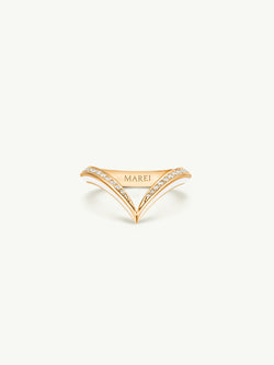 Yasmeen Band with Pavé-Set White Diamonds In 18-Karat Yellow Gold & Enamel
