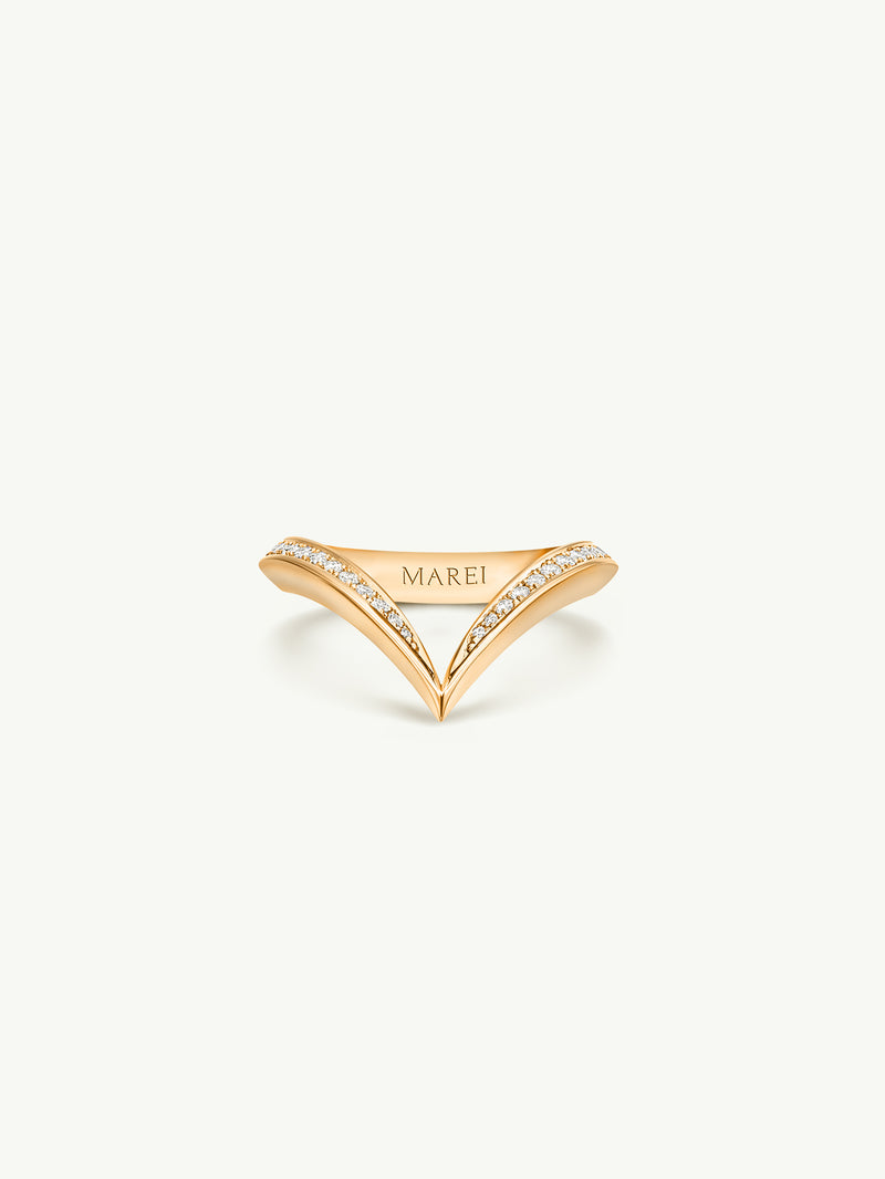 Yasmeen Band with Pavé-Set White Diamonds In 18-Karat Yellow Gold