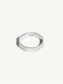 Octavian Ring with Brilliant White Diamonds in Platinum, 4.5 mm