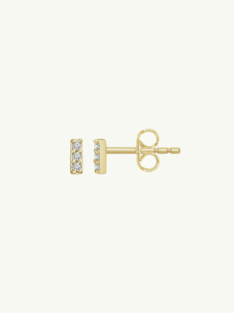 Eternal by Marei Petite Pavé Diamond Bar Earrings, 0.05 CTW