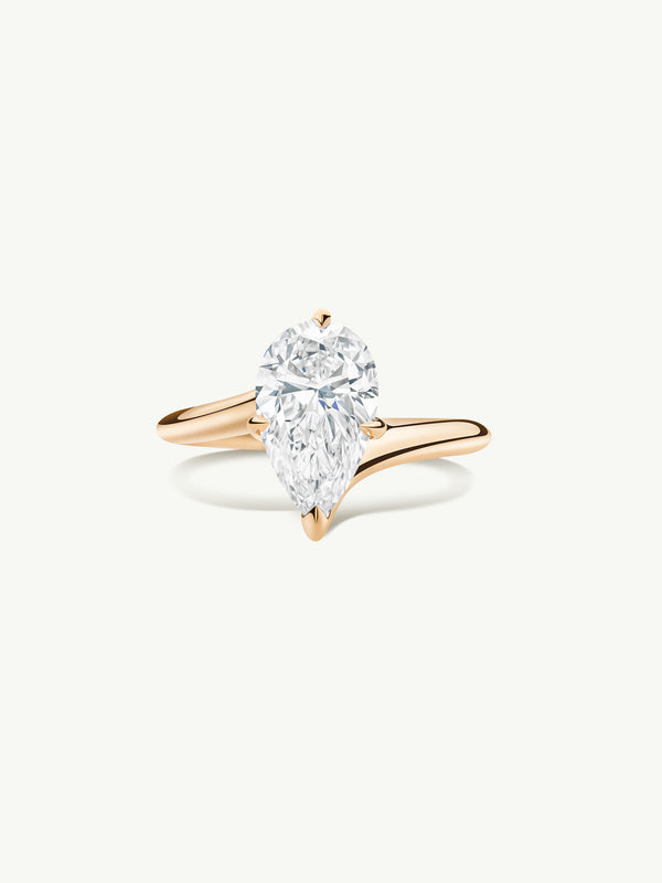 Pythia Serpentine Twist Solitaire Engagement Ring With Brilliant Pear-Cut Diamond In 18K Yellow Gold