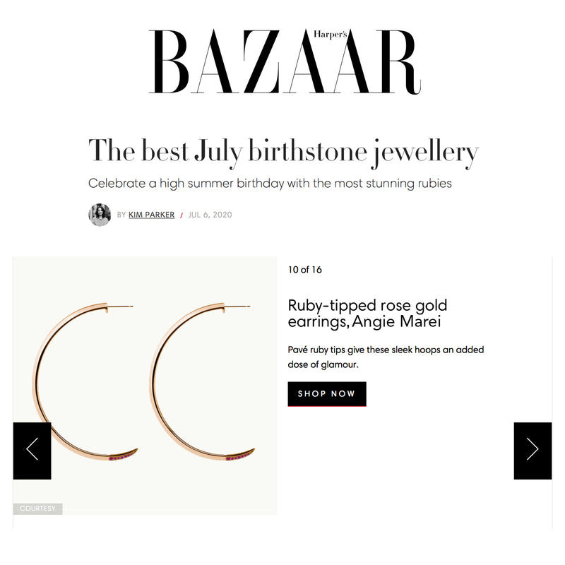 Asasara Hoop Earrings With Pavé White Diamond Tips In 18K Yellow Gold - Harper's Bazaar - 1