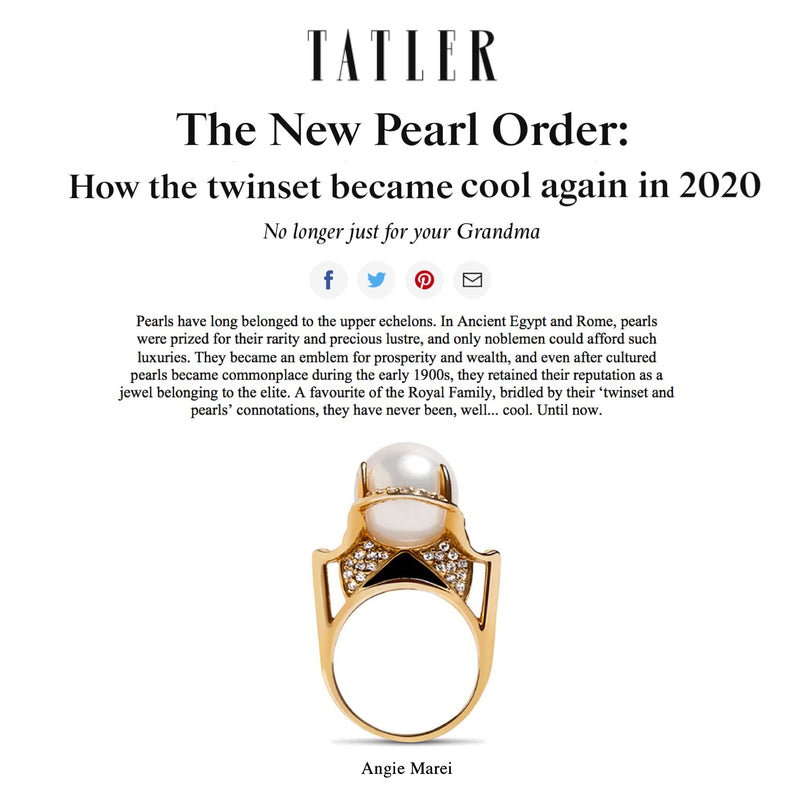 MAREI Isis Pearl Goddess Ring Featured in TATLER