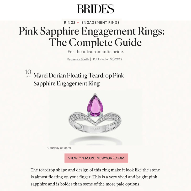 Dorian Floating Teardrop-Shaped Vivid Pink Sapphire Engagement Ring In Platinum