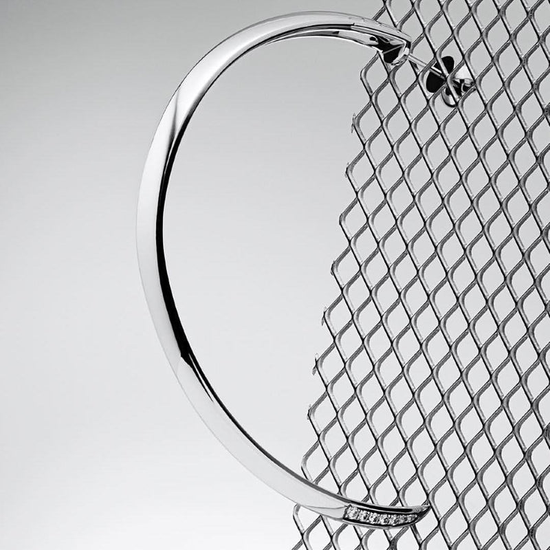 Asasara Hoop Earrings With Pavé White Diamond Tips In 18K Yellow Gold - 1