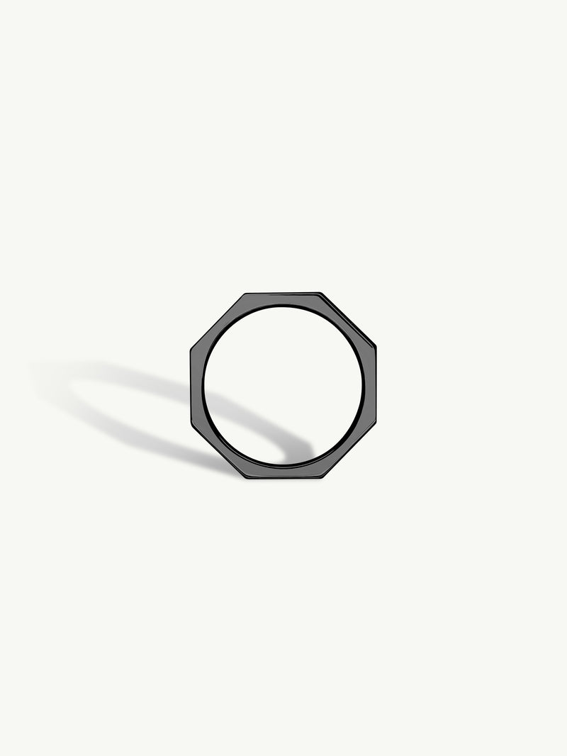 Octavian Brilliant White Diamond Eternity Ring In 18K Blackened Gold, 3 mm