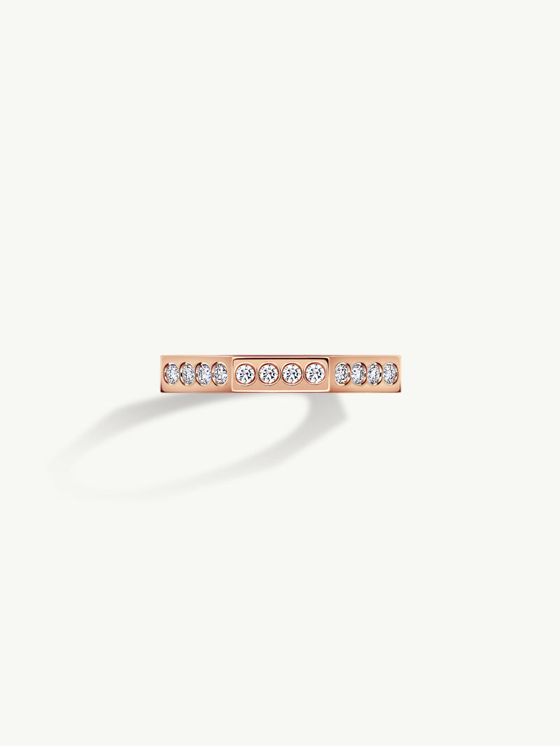 Octavian Brilliant White Diamond Eternity Ring In 18K Rose Gold