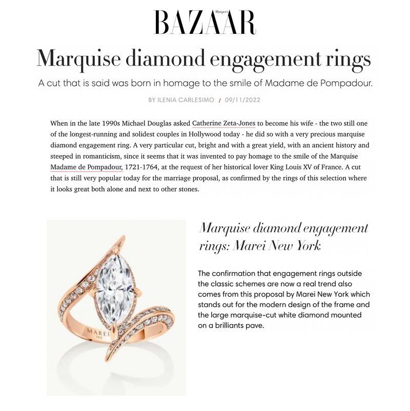 Ayla Arabesque Engagement Ring With Marquise-Cut White Diamond & Pavé-Set Brilliant White Diamonds In 18K White Gold