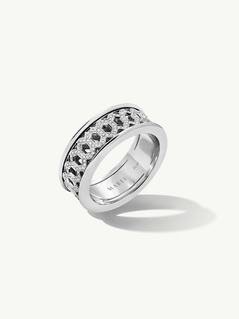Amanti Infinity Spinning Ring With Pavé-Set Brilliant White Diamonds In Platinum