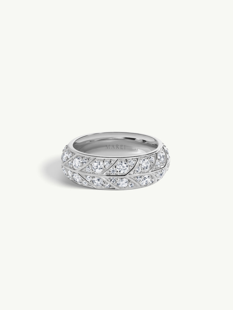 Palmyra Eternity Band With Brilliant White Diamond In 18K White Gold, 8mm