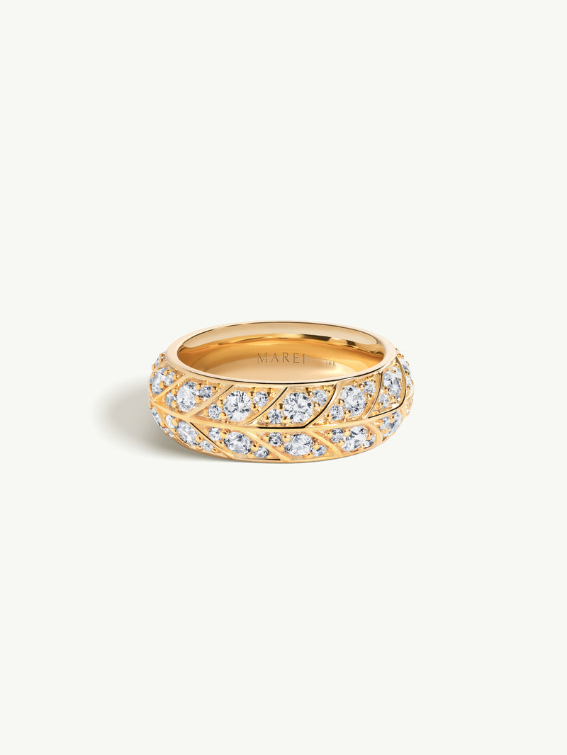 Palmyra Eternity Band With Brilliant White Diamonds In 18K Yellow Gold, 8mm