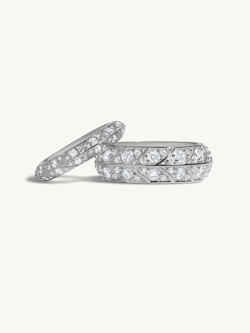 Palmyra Eternity Band With Brilliant White Diamond In 18K White Gold, 8mm