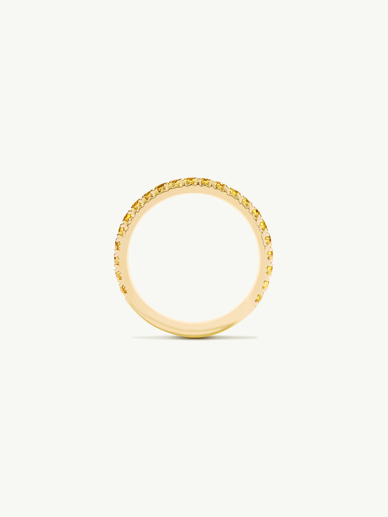 Phebe French Pavé-Set Band Ring With Yellow Diamonds In 18K Yellow Gold, 2.4mm