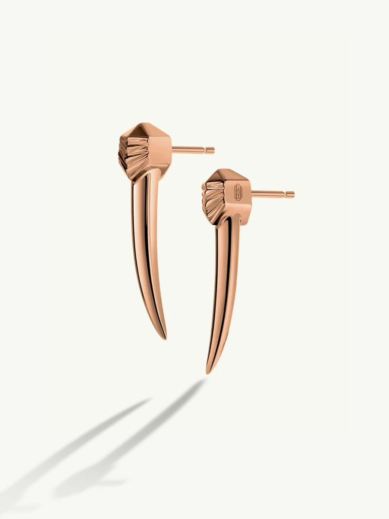 Damian Horn Talisman Dagger Earrings In 18K Rose Gold