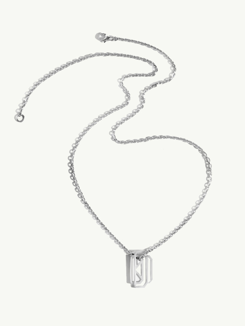 Diaboli Kill Monogram Tag Pendant In Sterling Silver