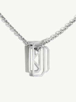 Diaboli Kill Monogram Tag Pendant In Sterling Silver