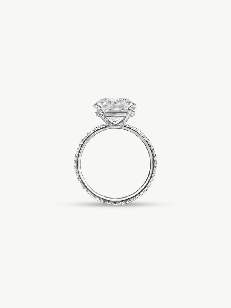 Suma Oval-Shaped Brilliant Cut White Diamond Engagement Ring In Platinum