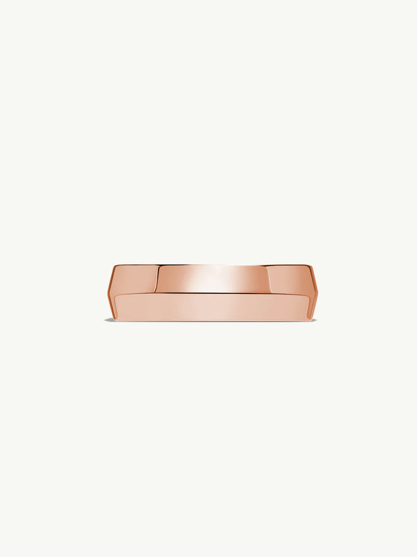 Eterno Knife Edge Wedding Ring With Hidden Diamond In Rose Gold, 6mm, 0.06 CTW
