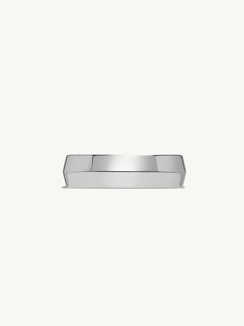 Eterno Knife Edge Wedding Ring In White Gold, 6mm