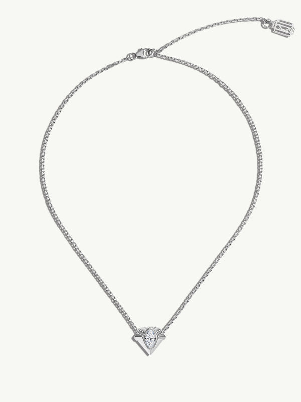 Alexandria Pendant Necklace With 0.50CT Marquise-Cut Diamond In Platinum, 13mm