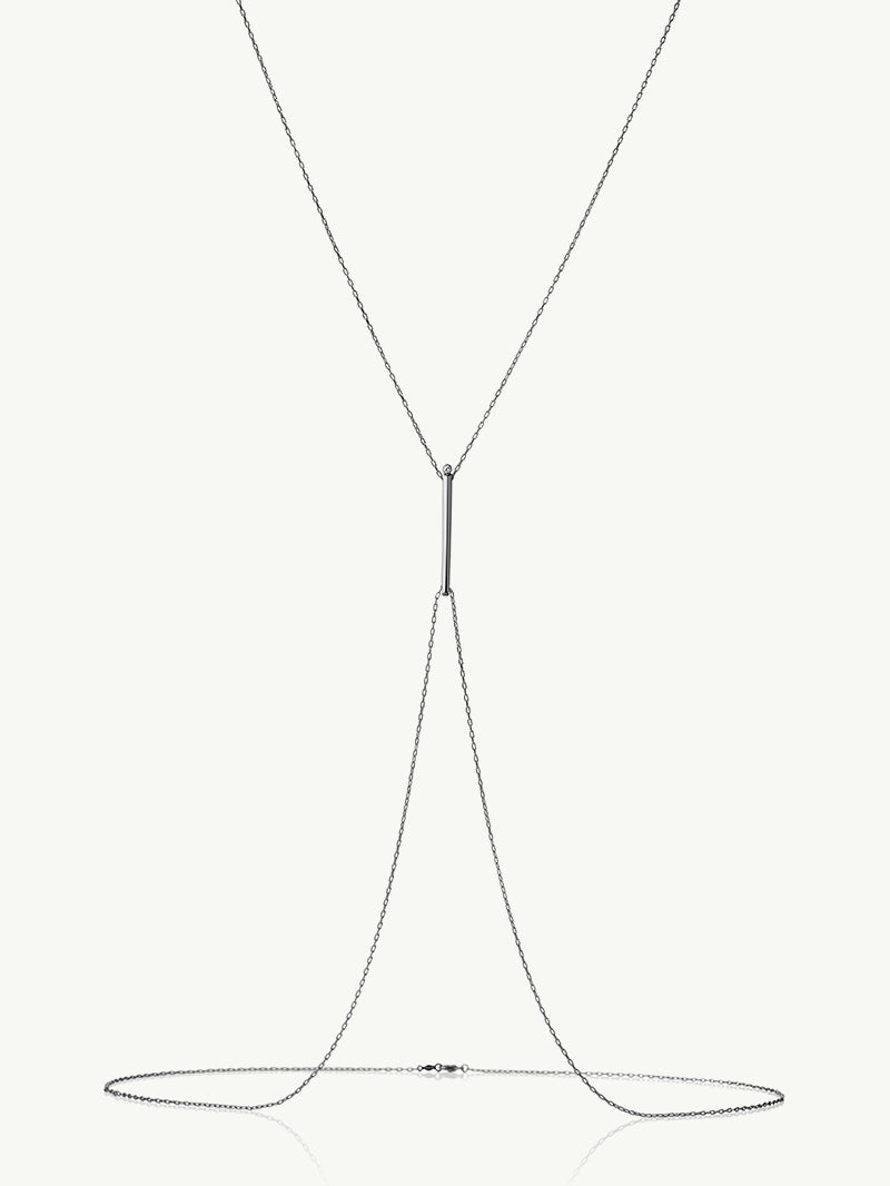 Aracelis Body Chain With Brilliant-Cut Solitaire White Diamond in 18K Blackened Gold