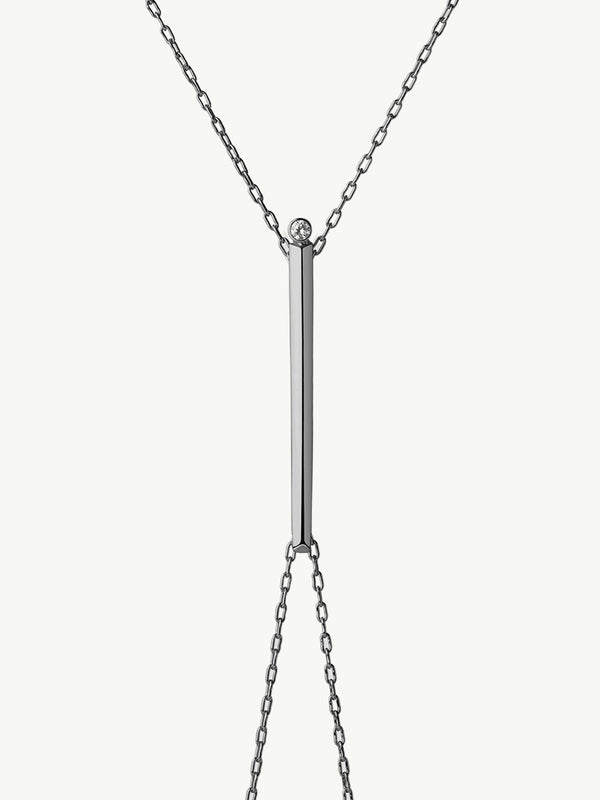 Aracelis Body Chain With Brilliant-Cut Solitaire White Diamond in 18K Blackened Gold