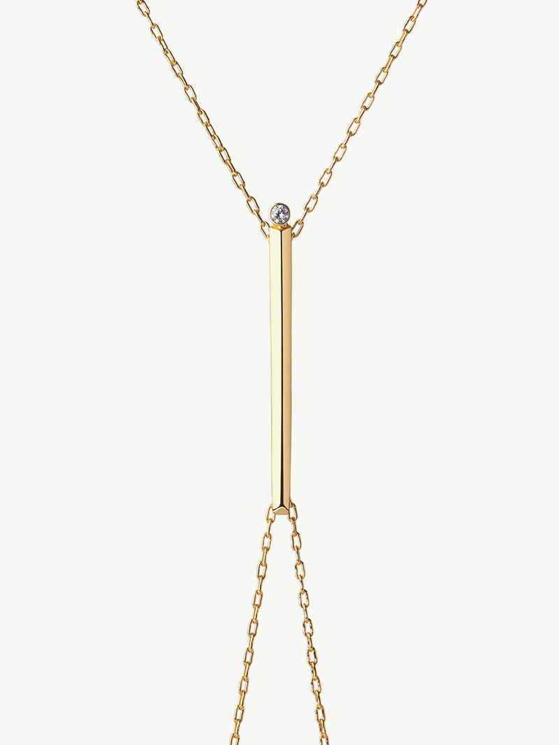 Aracelis Body Chain With Brilliant-Cut Solitaire White Diamond in 18K Yellow Gold