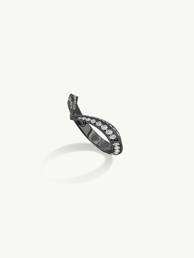 Dorian Pavé-Set Brilliant White Diamond Ring In 18K Blackened Gold