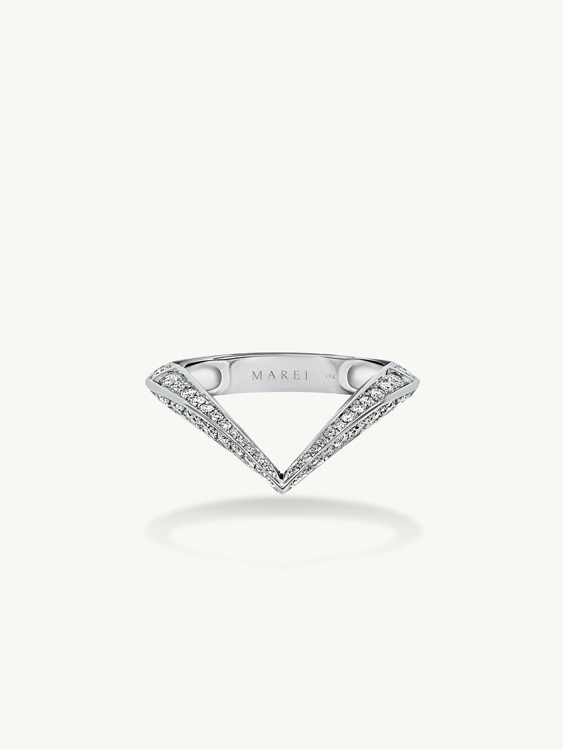 Dorian Pavé-Set Brilliant White Diamond Ring In 18K White Gold