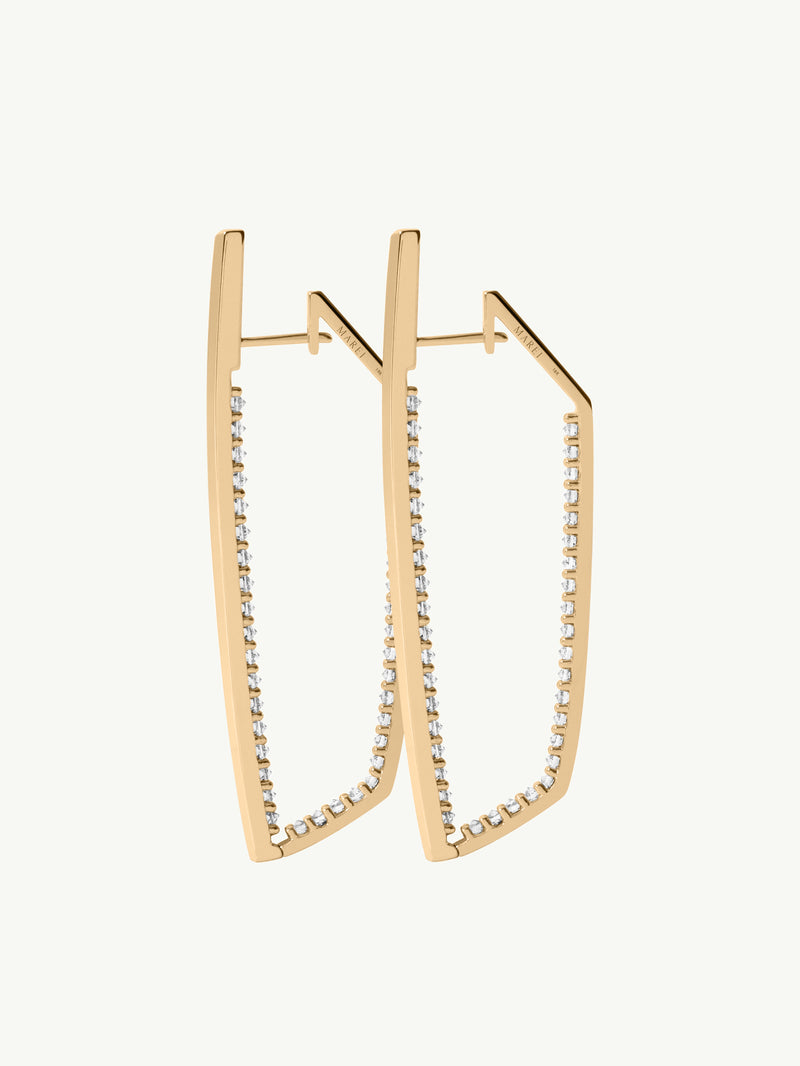 Lilith White Diamond Studded Earrings In 18K Yellow Gold