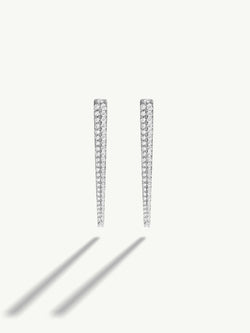 Lilith Dagger Pavé White Diamond Earrings In 18K White Gold