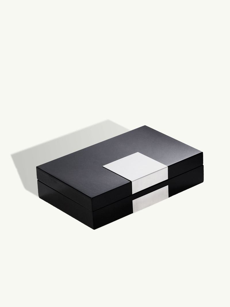 Black Lacquer Wooden Jewelry Box