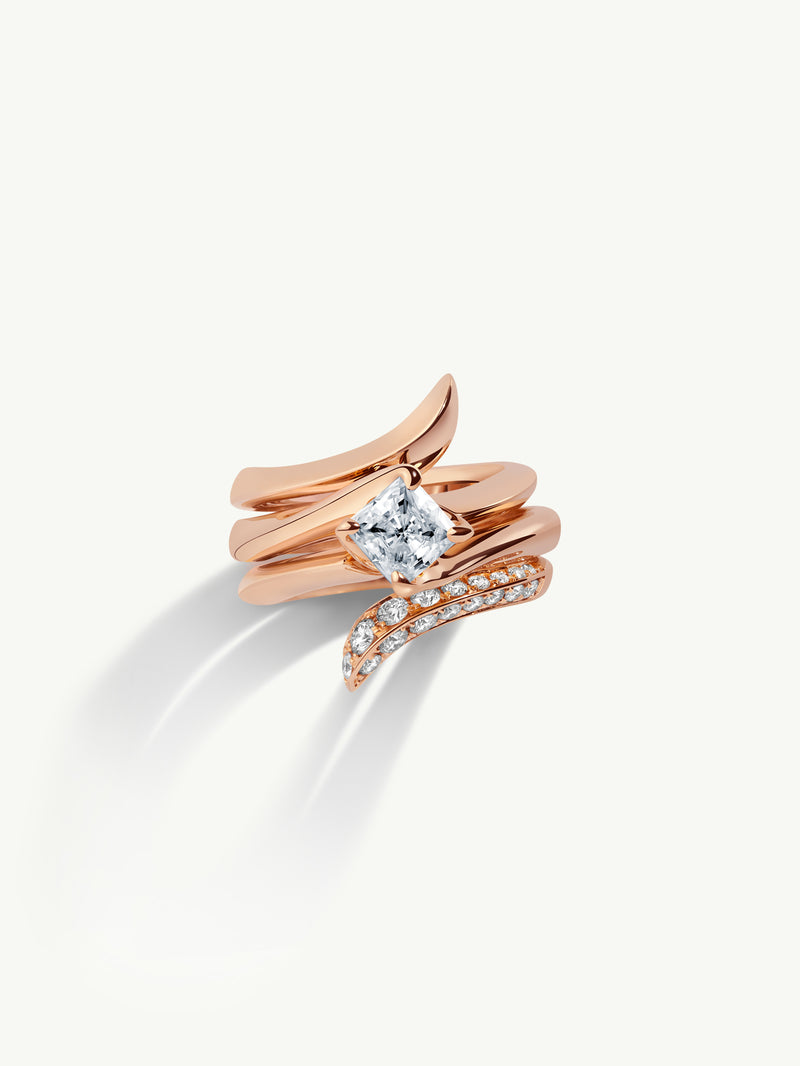 Pythia Serpentine Twist Ring In 18K Rose Gold