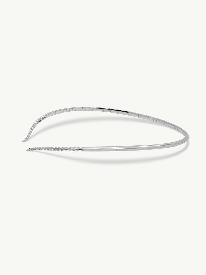 Palmyra Choker Necklace With Brilliant-Cut White Diamonds In 18K White Gold