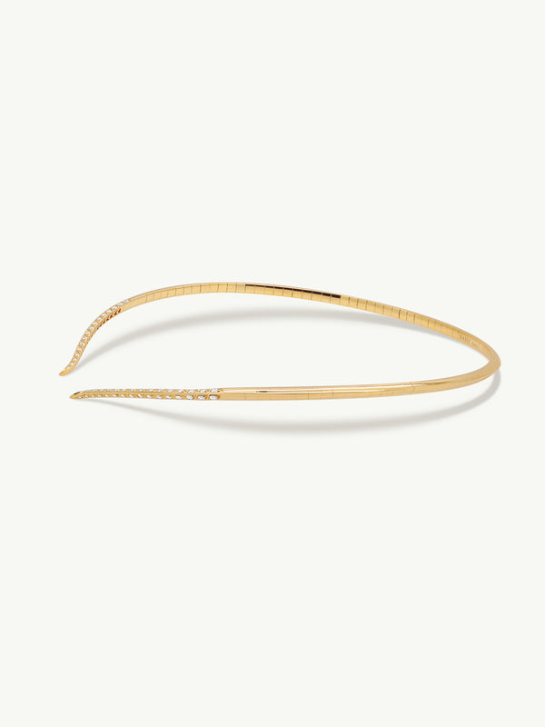 Palmyra Choker Necklace With Brilliant-Cut White Diamonds In 18K Yellow Gold