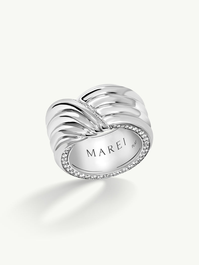 Pharaoh I Pavé-Set Brilliant White Diamond Ring In Platinum