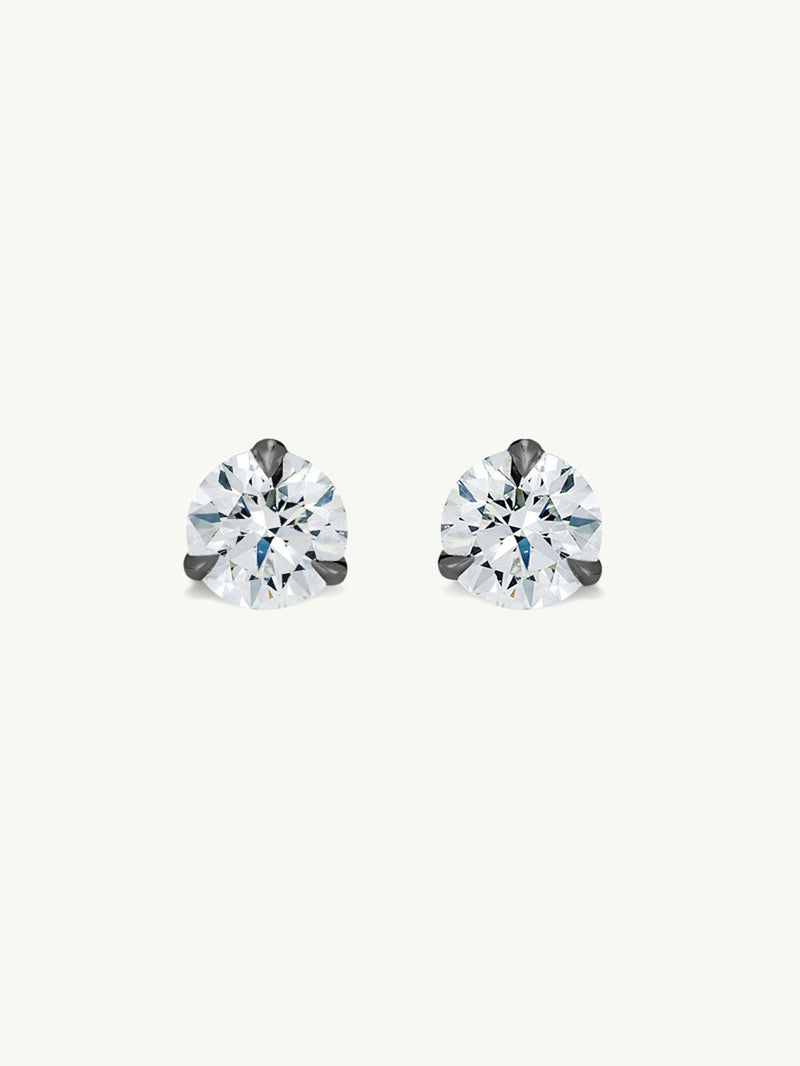 Eternal by Marei Solitaire Diamond Stud Earrings in 3-Prong Settings,  1.00 Carat