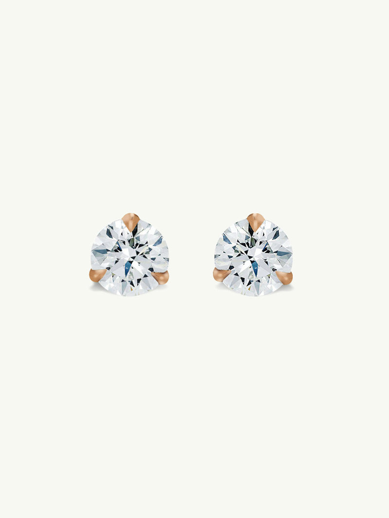 Eternal by Marei Solitaire Diamond Stud Earrings in 3-Prong Settings,  1.00 Carat